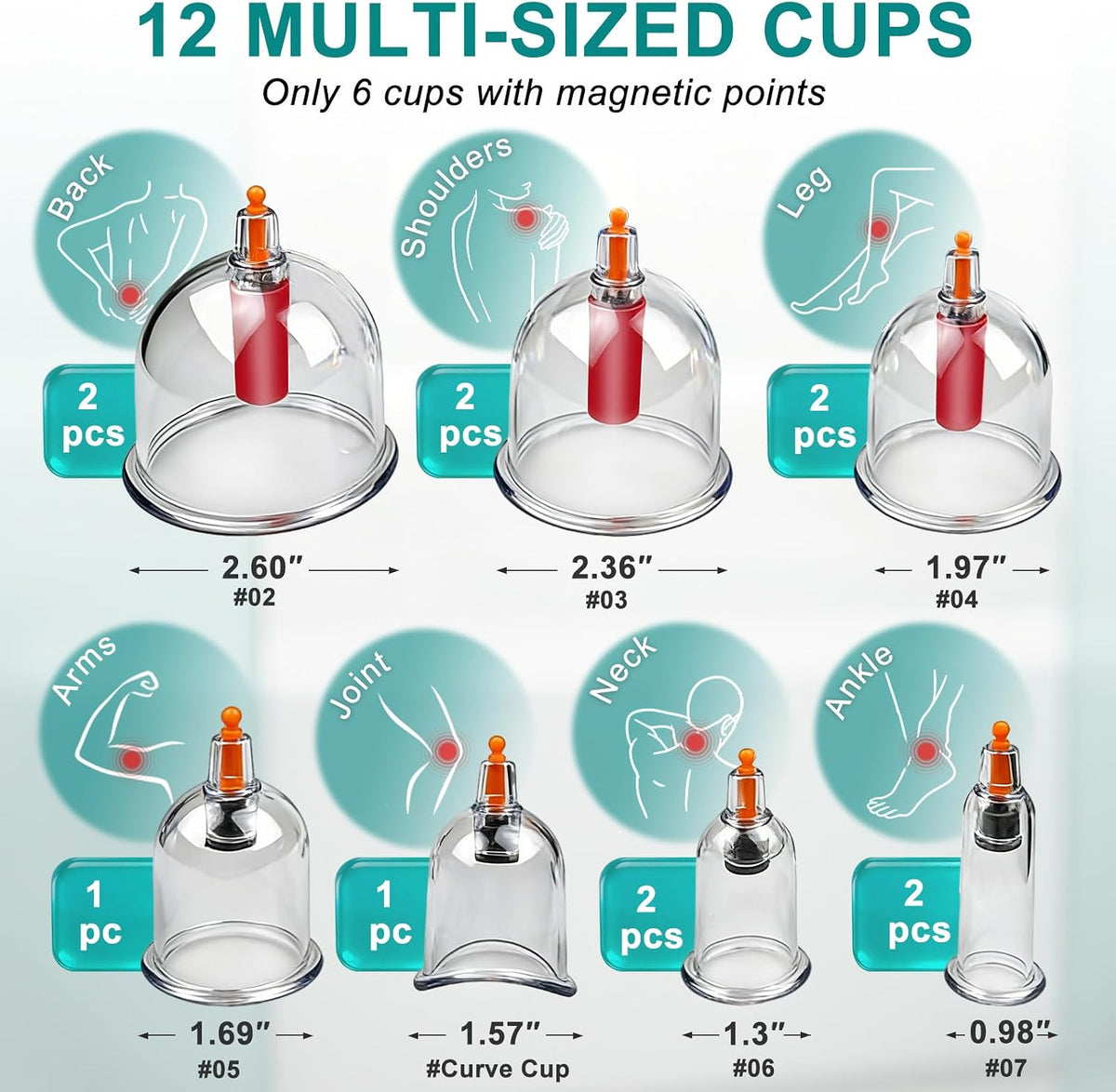 Cupping Therapy Set with Pump | 12-Cup Massage Therapy Kit