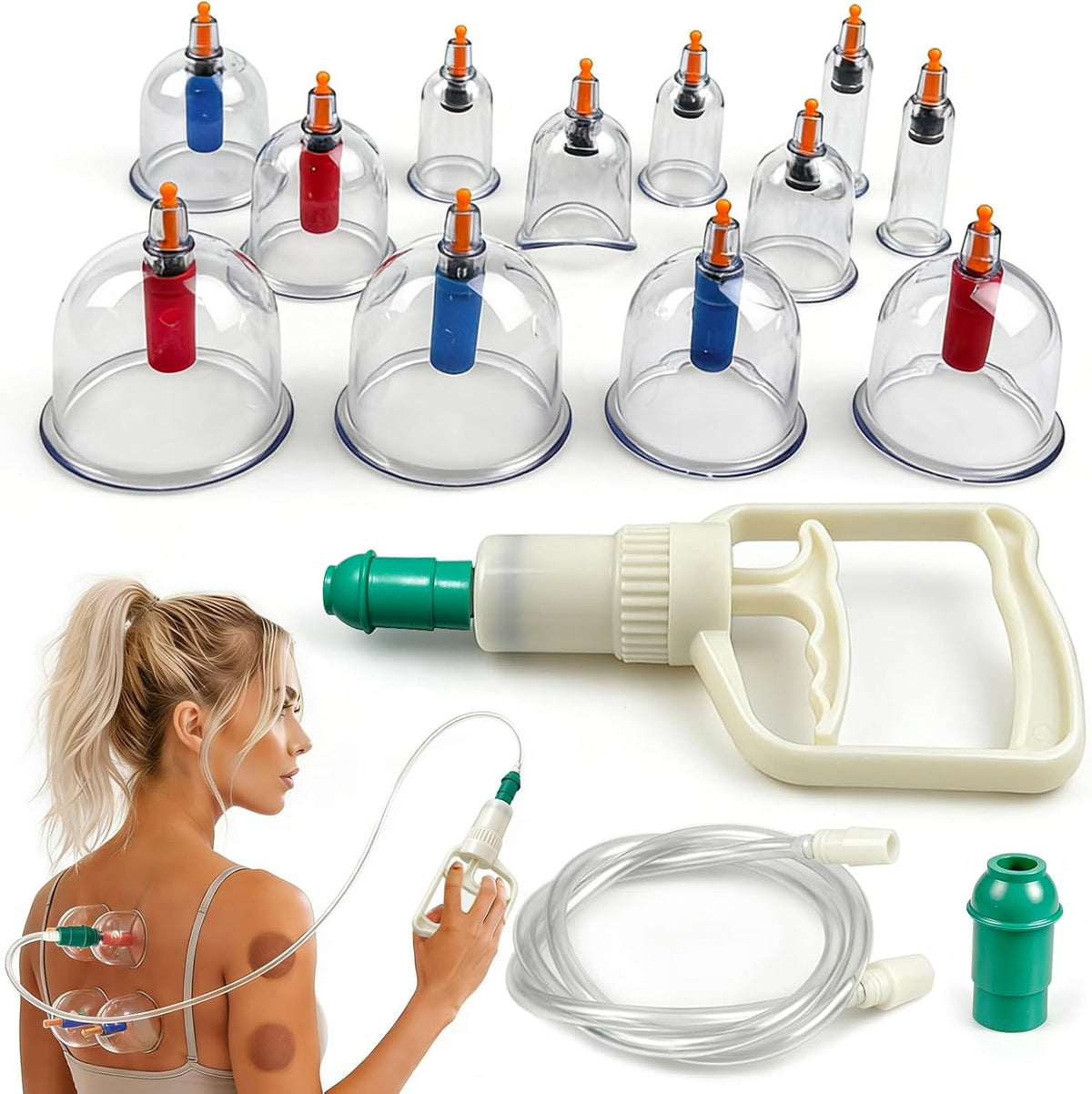 Cupping Therapy Set with Pump | 12-Cup Massage Therapy Kit