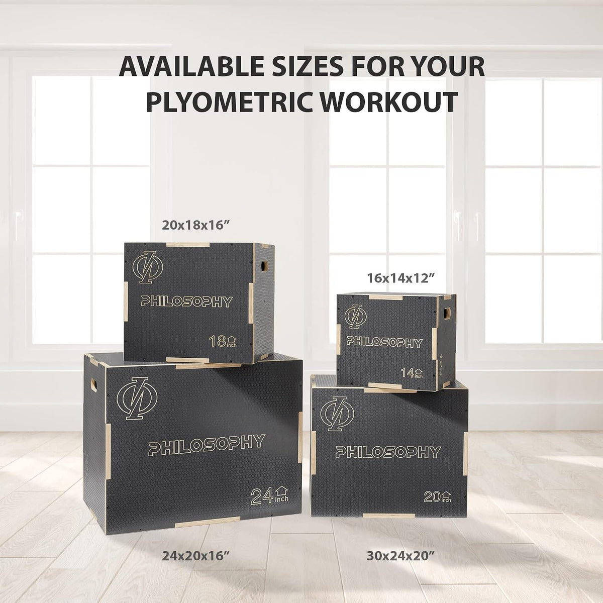 Philosophy Gym 3-in-1 Wooden Plyometric Box | Non-Slip Jump Box