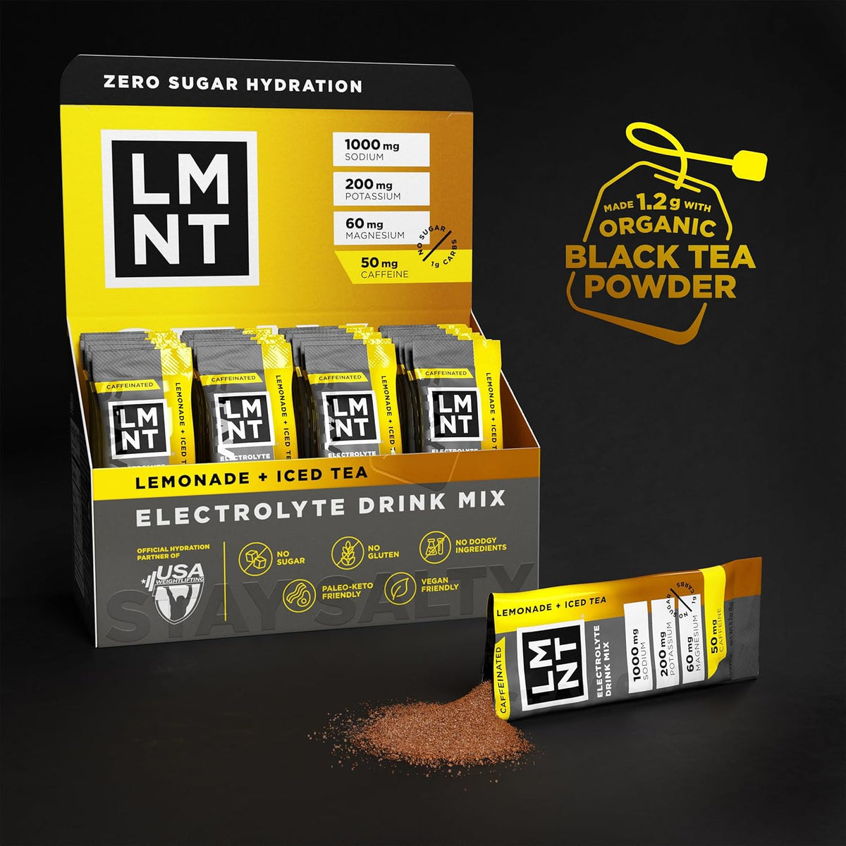 LMNT Zero Sugar Electrolytes – Lemonade Iced Tea | Drink Mix | 30 Sticks