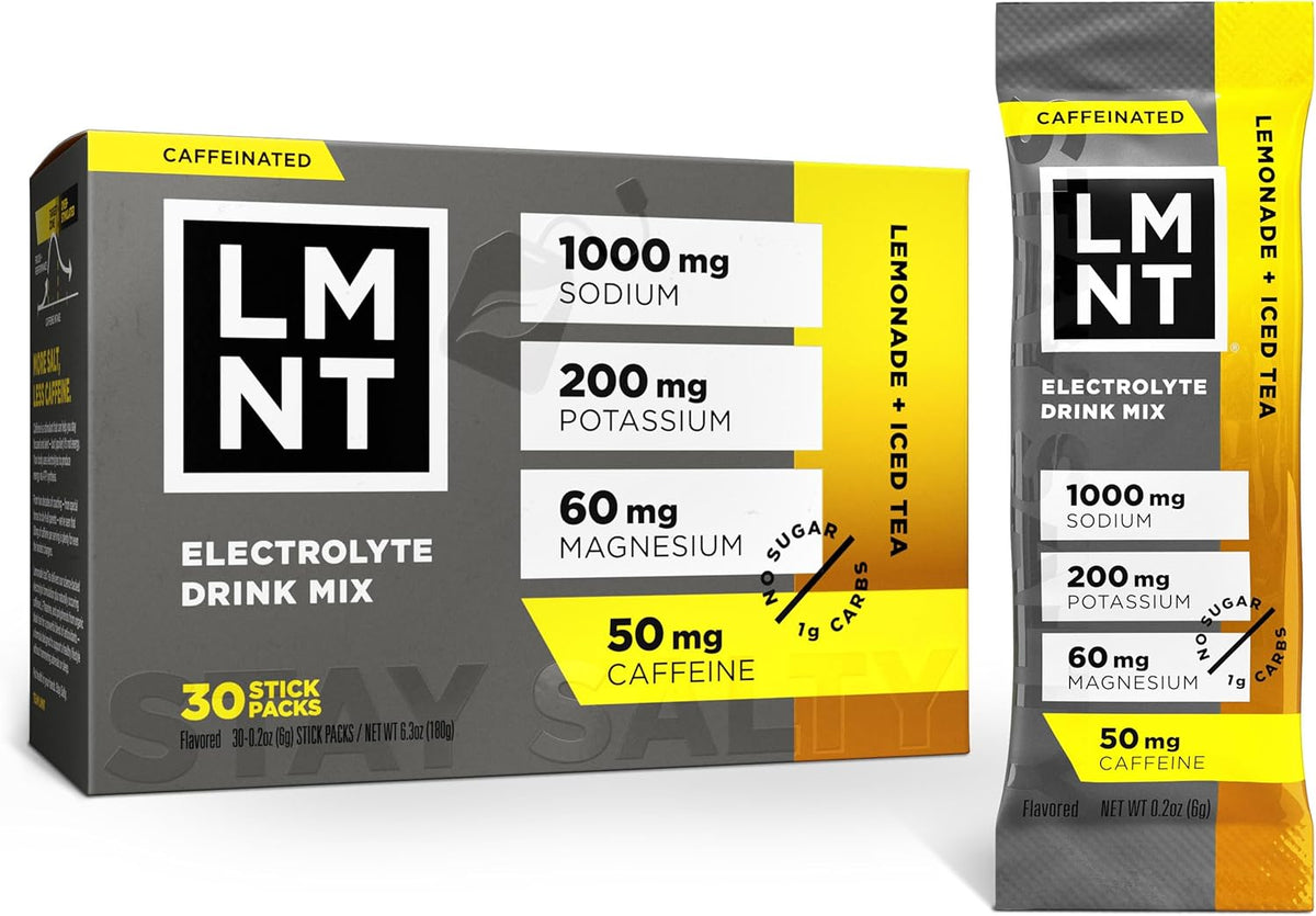 LMNT Zero Sugar Electrolytes – Lemonade Iced Tea | Drink Mix | 30 Sticks