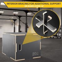 Philosophy Gym 3-in-1 Wooden Plyometric Box | Non-Slip Jump Box