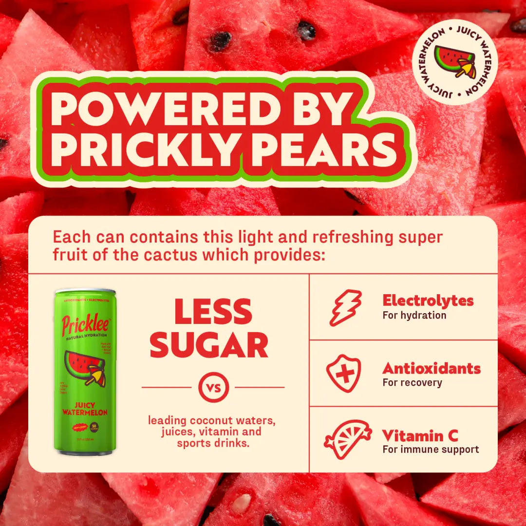 Pricklee Juicy Watermelon Cactus Water – Single Can