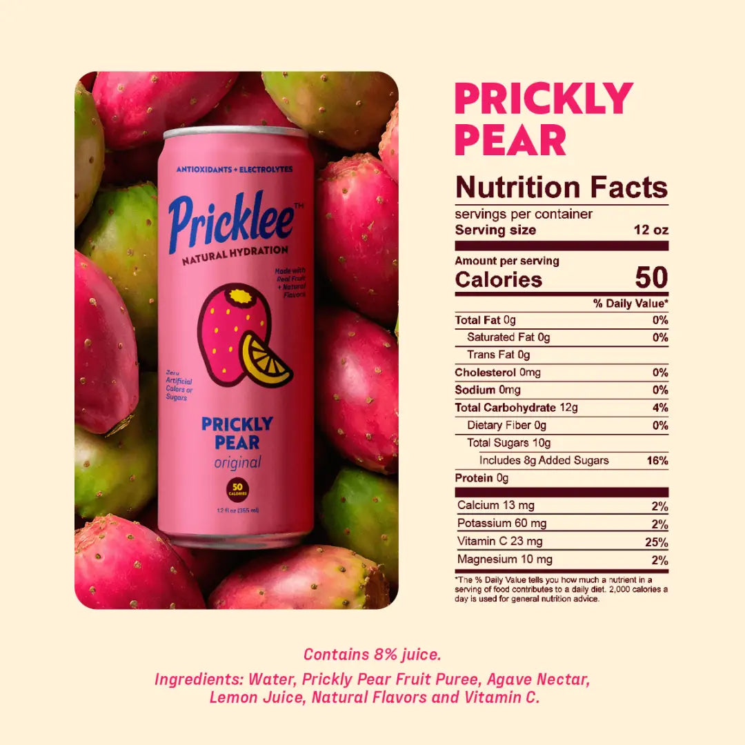 Pricklee Original Prickly Pear Cactus Water – Single Can